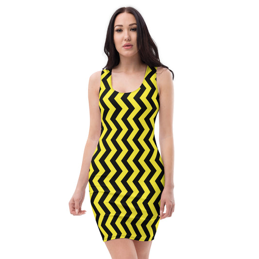 YOWNII Zig Zag (Y/Blk) Bodycon dress