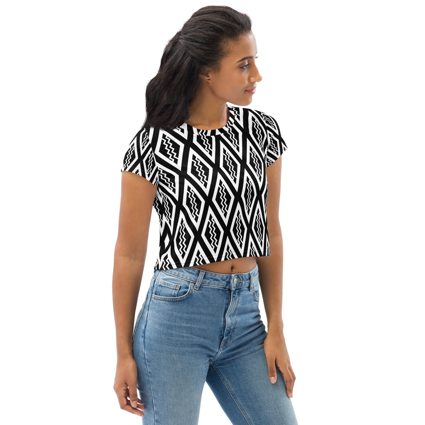 YOWNII Pattern Crop Tee