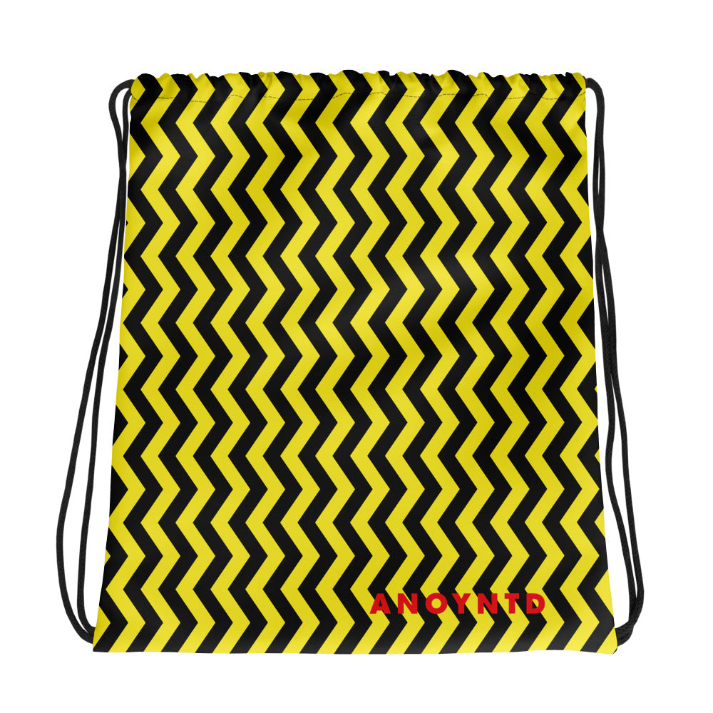 ANOYNTD Black/Yellow ZIG ZAG Drawstring Bag