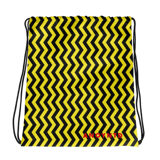 ANOYNTD Black/Yellow ZIG ZAG Drawstring Bag