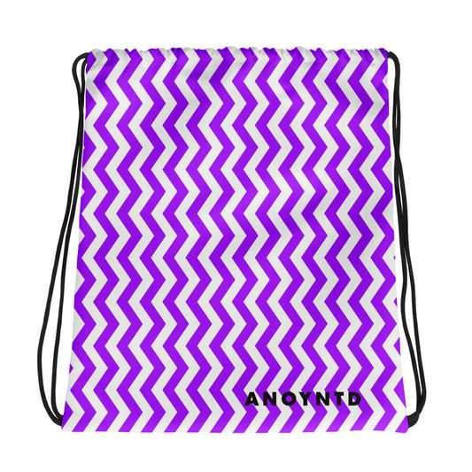 ANOYNTD Purple ZIG ZAG Drawstring bag