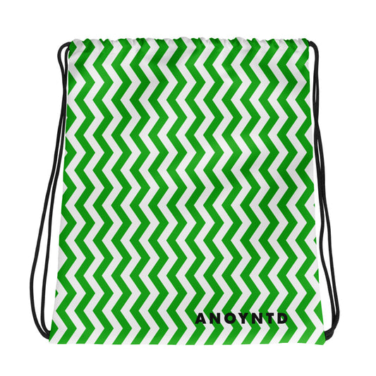 ANOYNTD Green ZIG ZAG Drawstring Bag