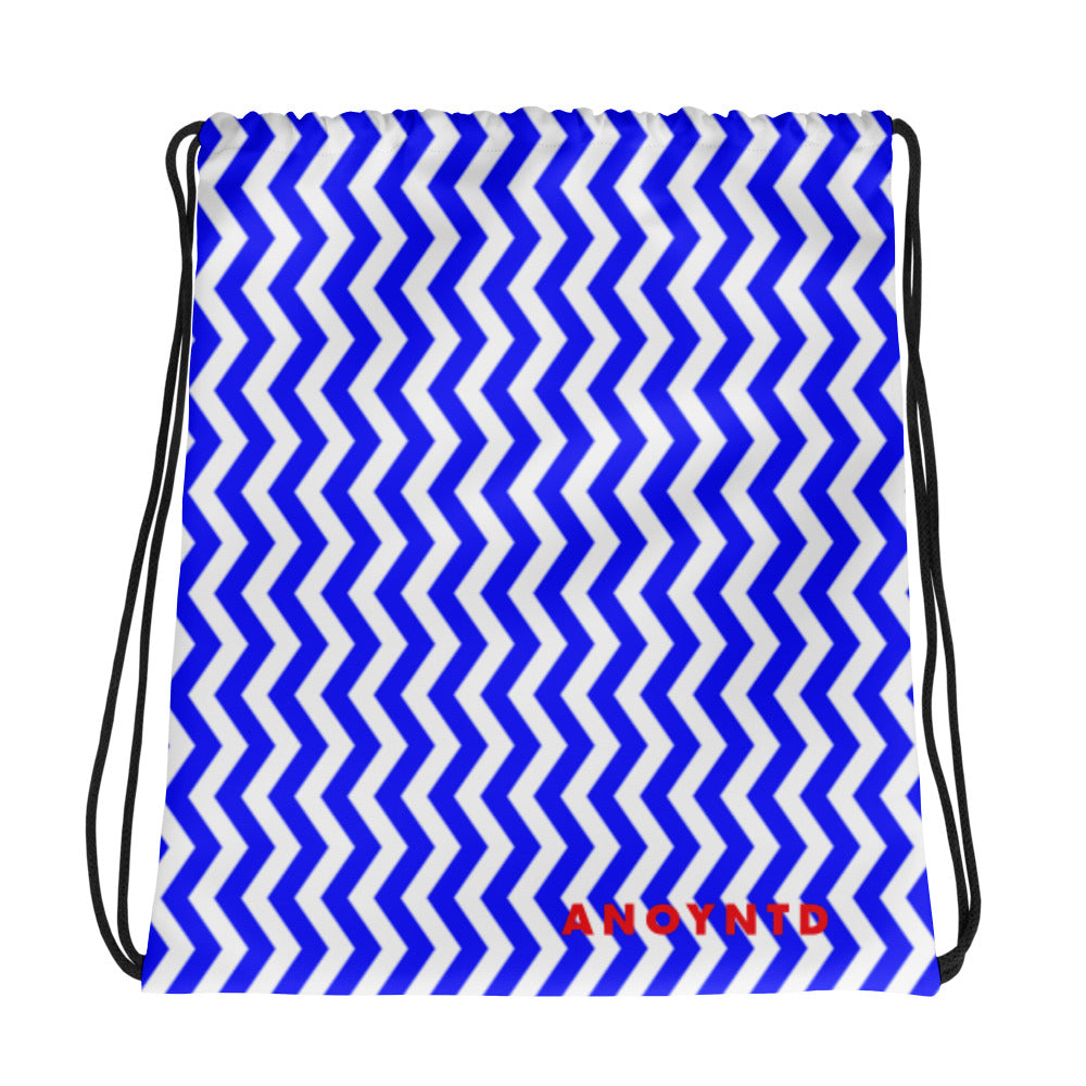 ANOYNTD Blue ZIG ZAG Drawstring Bag