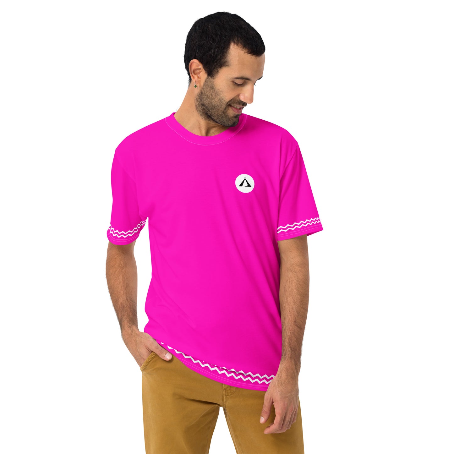 ANOYNTD Pink ZIG ZAG Men's T-shirt