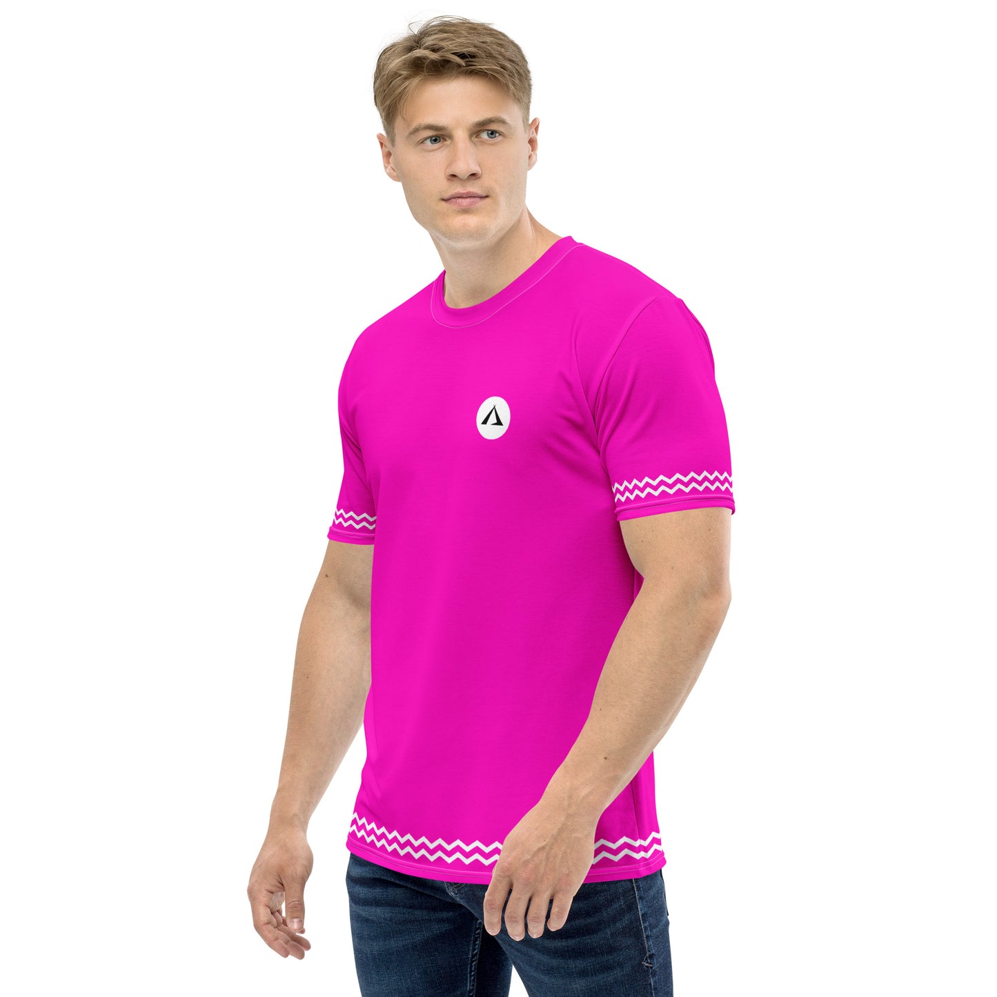 ANOYNTD Pink ZIG ZAG Men's T-shirt