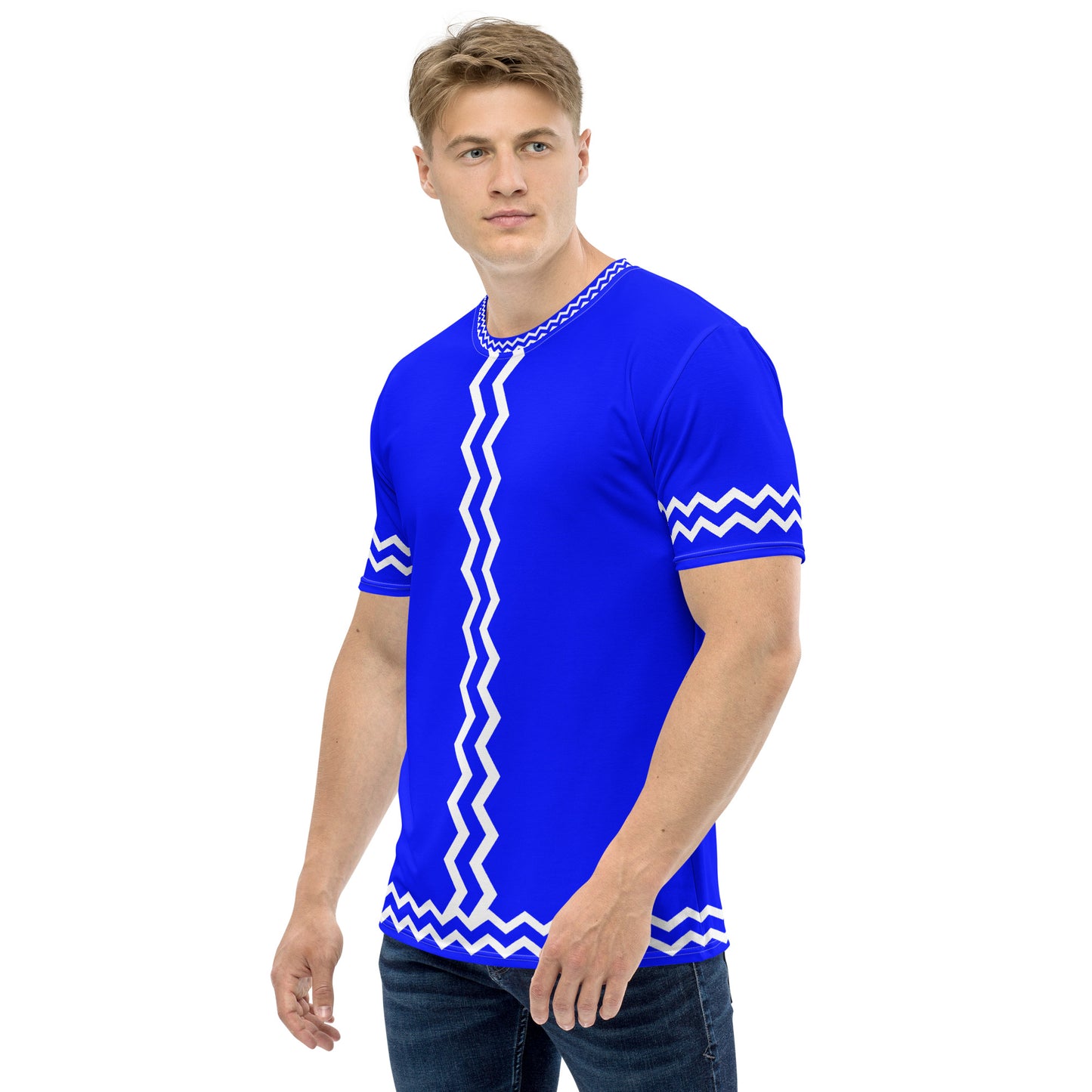 ANOYNTD Blue ZIG ZAG Men's T-shirt