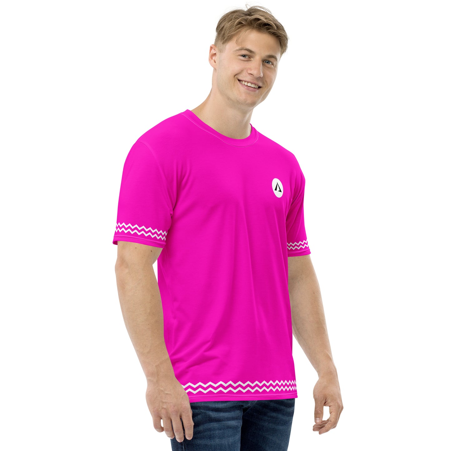 ANOYNTD Pink ZIG ZAG Men's T-shirt