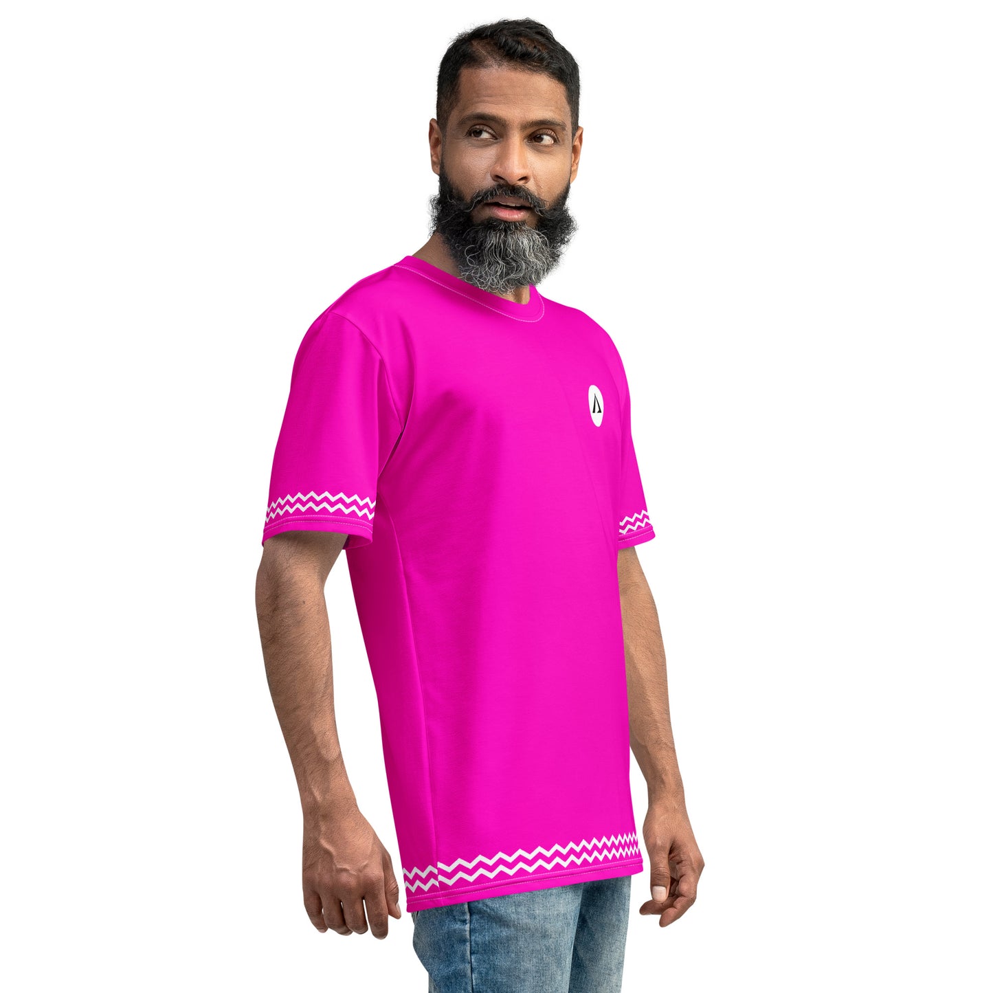 ANOYNTD Pink ZIG ZAG Men's T-shirt