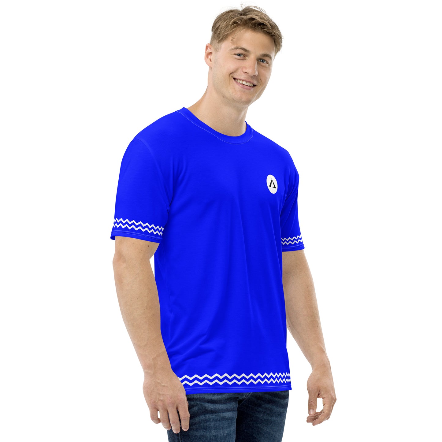 ANOYNTD Blue ZIG ZAG Men's T-shirt