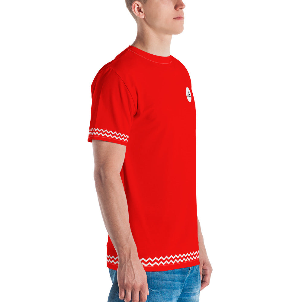 ANOYNTD Red ZIG ZAG Men's T-shirt