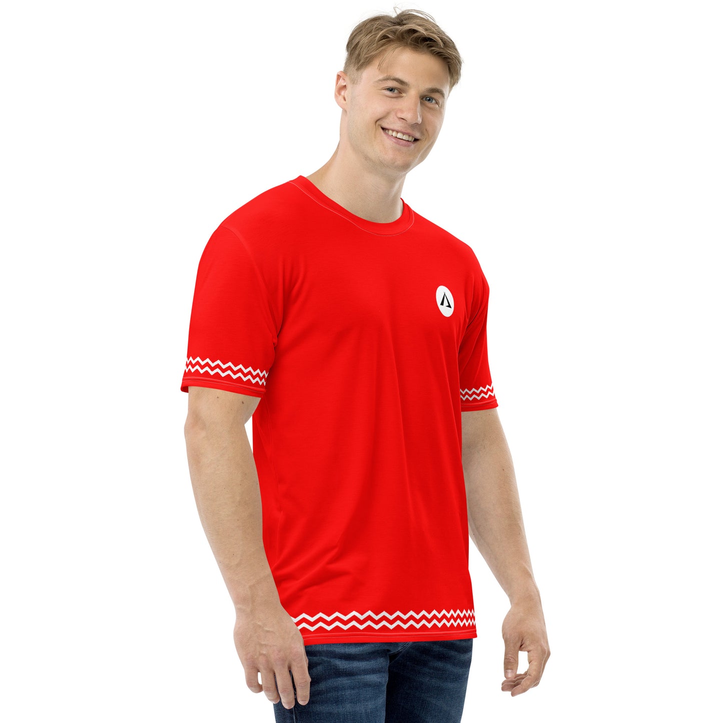 ANOYNTD Red ZIG ZAG Men's T-shirt