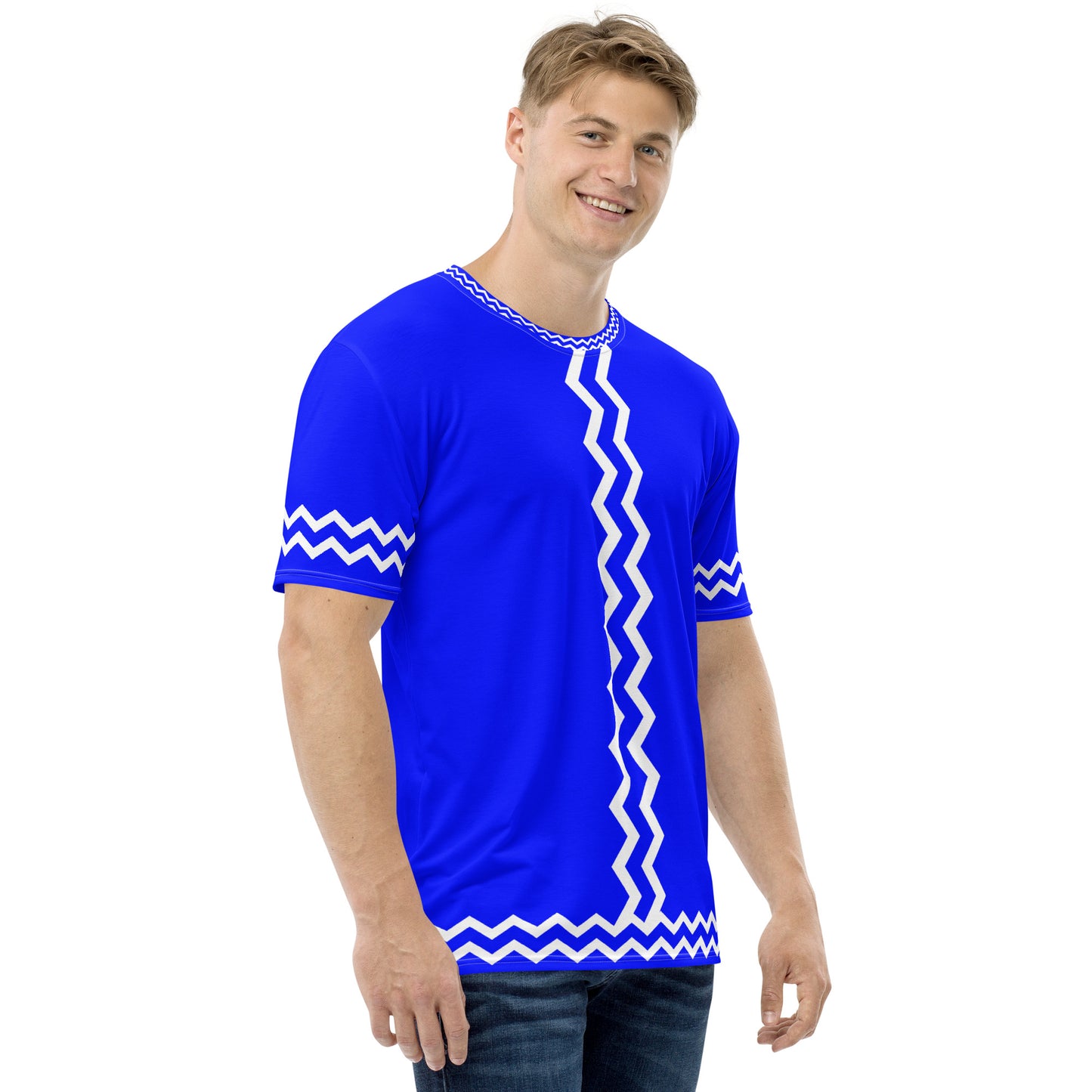 ANOYNTD Blue ZIG ZAG Men's T-shirt