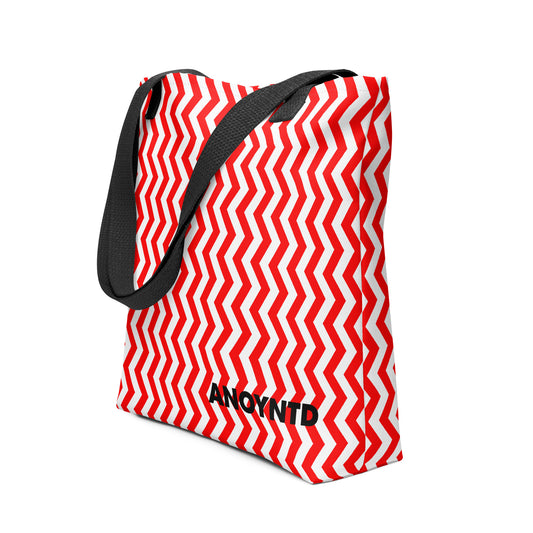 ANOYNTD Red ZIG ZAG Tote Bag