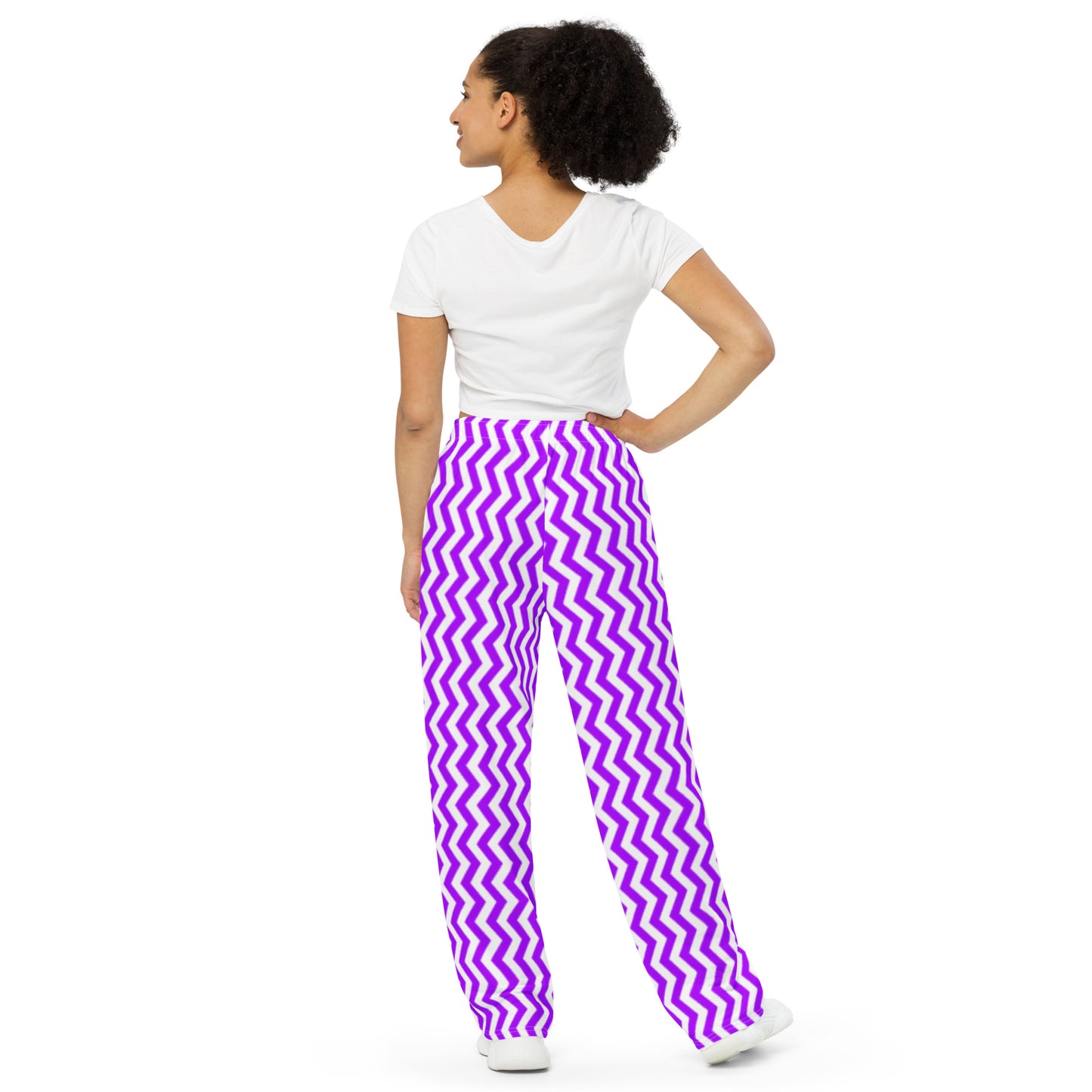 ANOYNTD Purple ZIG ZAG unisex wide-leg pants