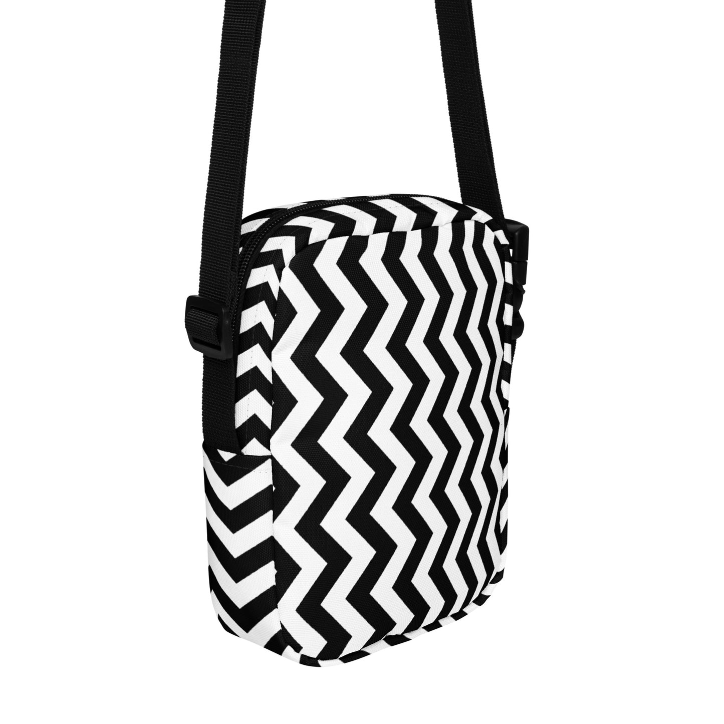 ANOYNTD Black/White ZIG ZAG Utility crossbody bag