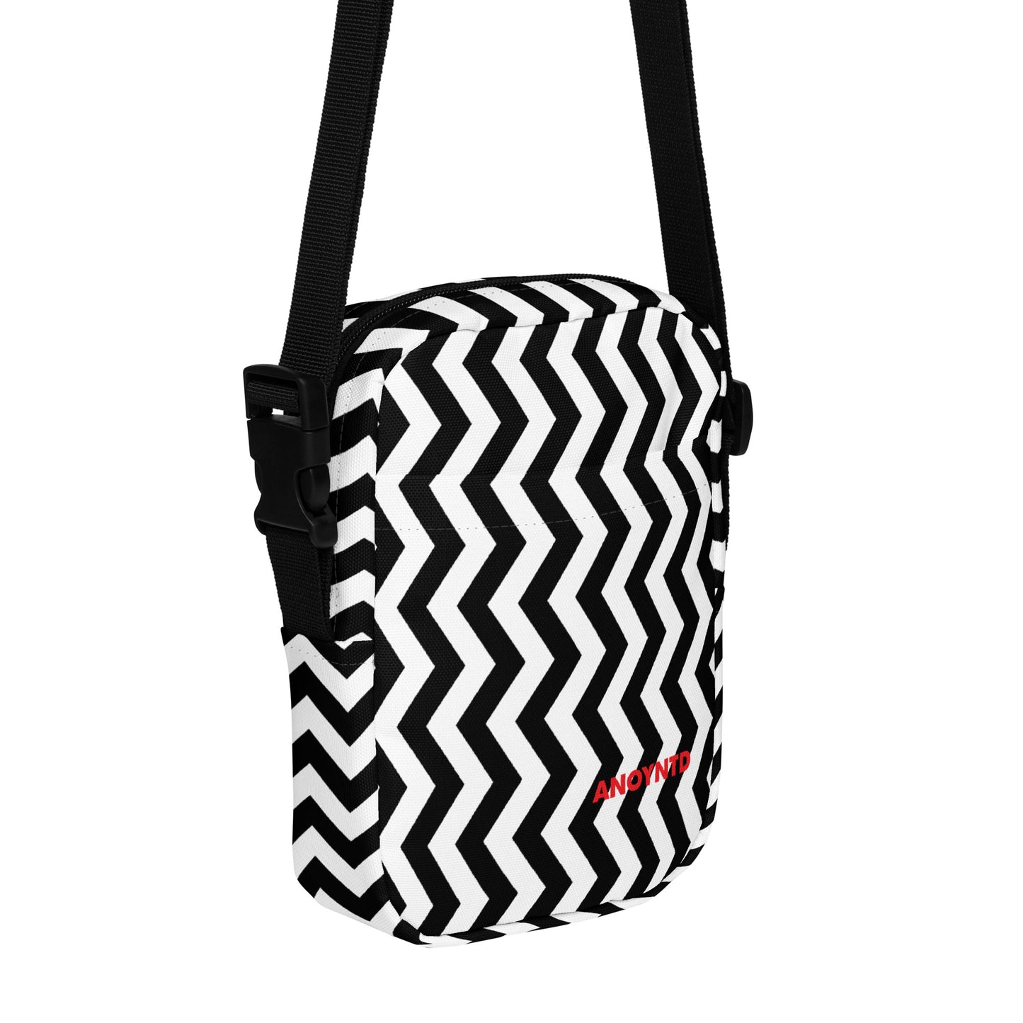 ANOYNTD Black/White ZIG ZAG Utility crossbody bag