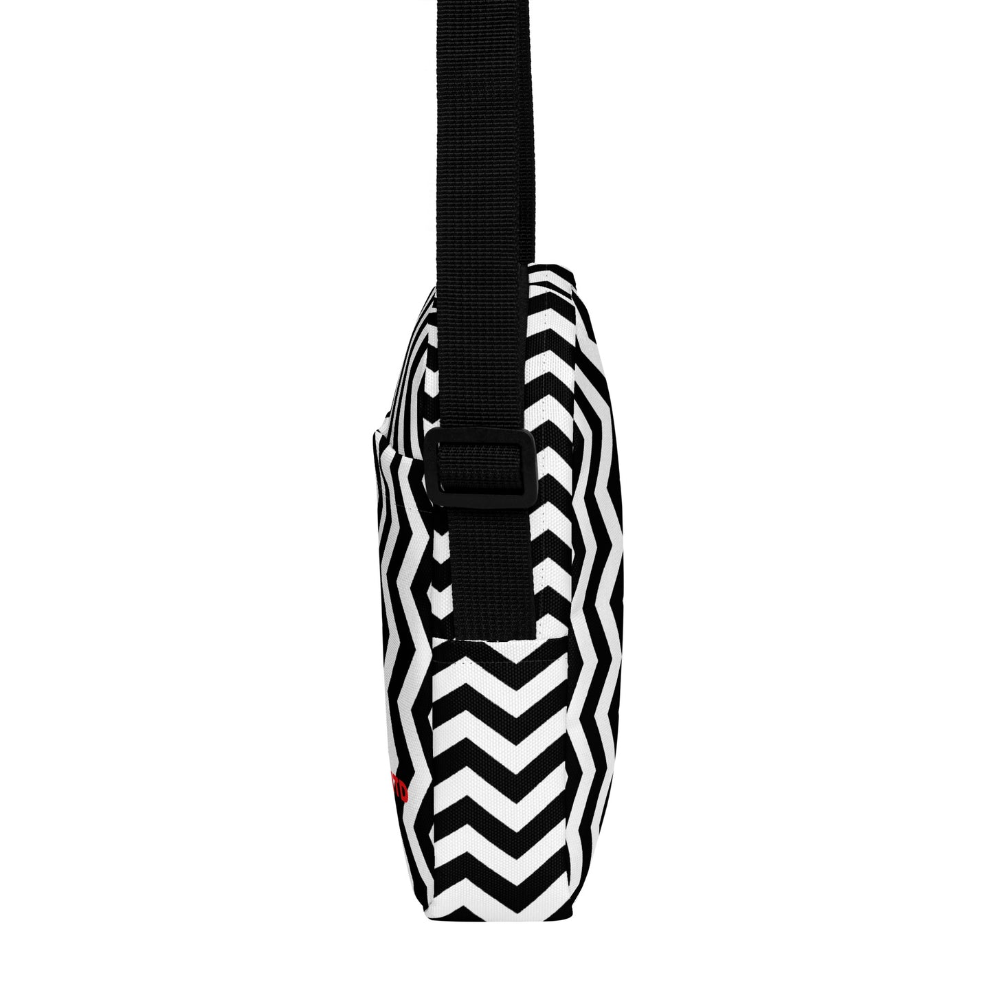 ANOYNTD Black/White ZIG ZAG Utility crossbody bag