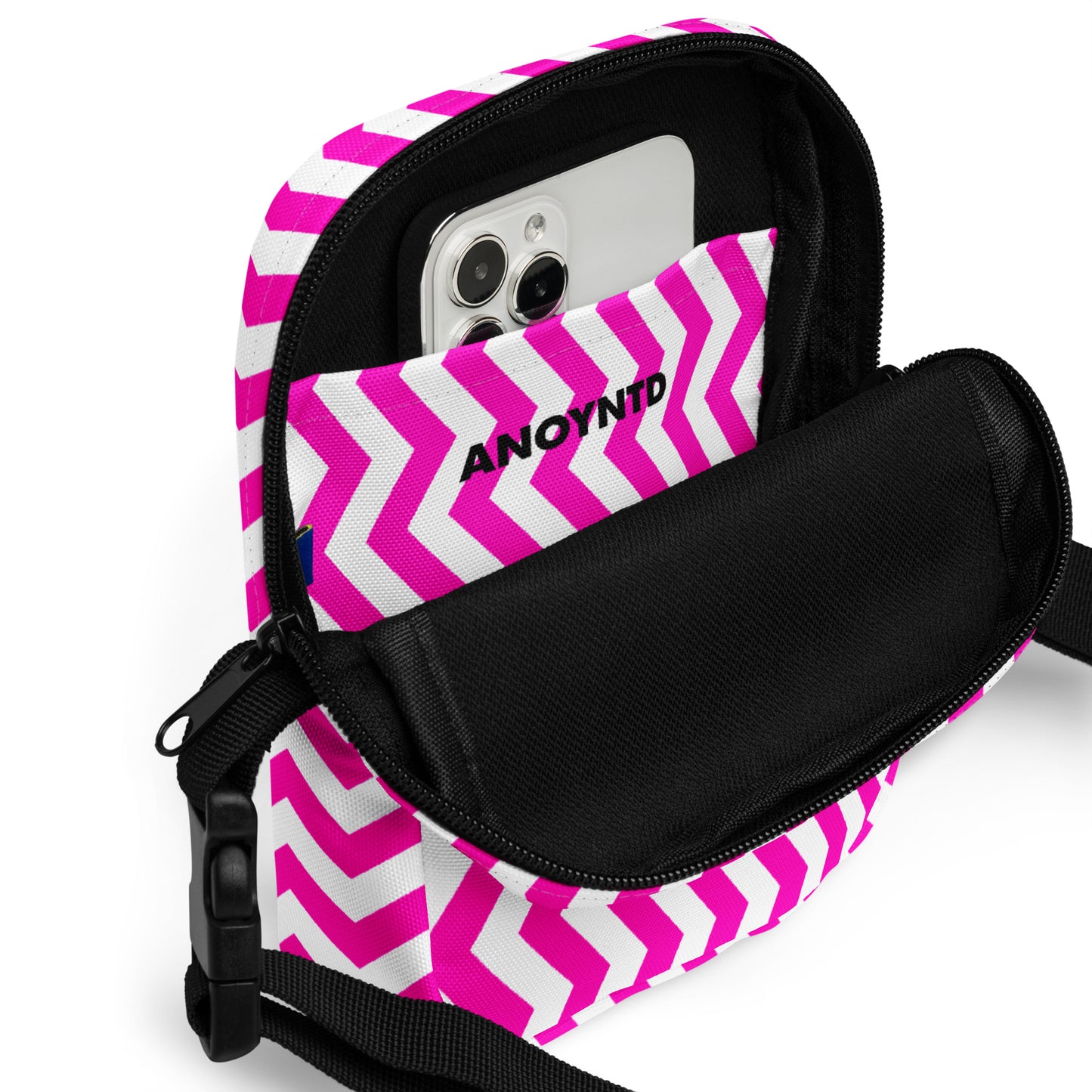 ANOYNTD Pink ZIG ZAG Utility crossbody bag