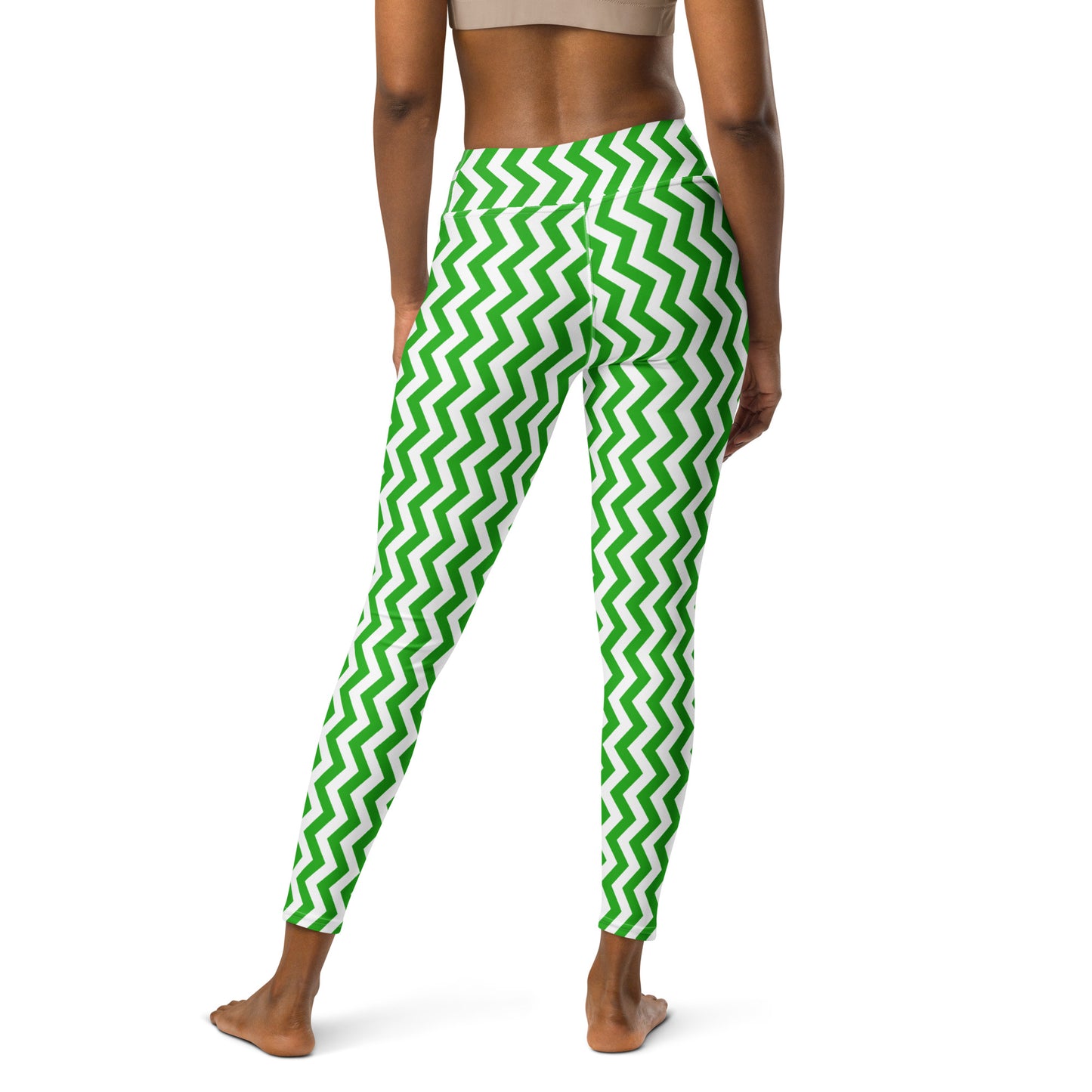 YOWNII ZIGZAG Green Yoga Leggings