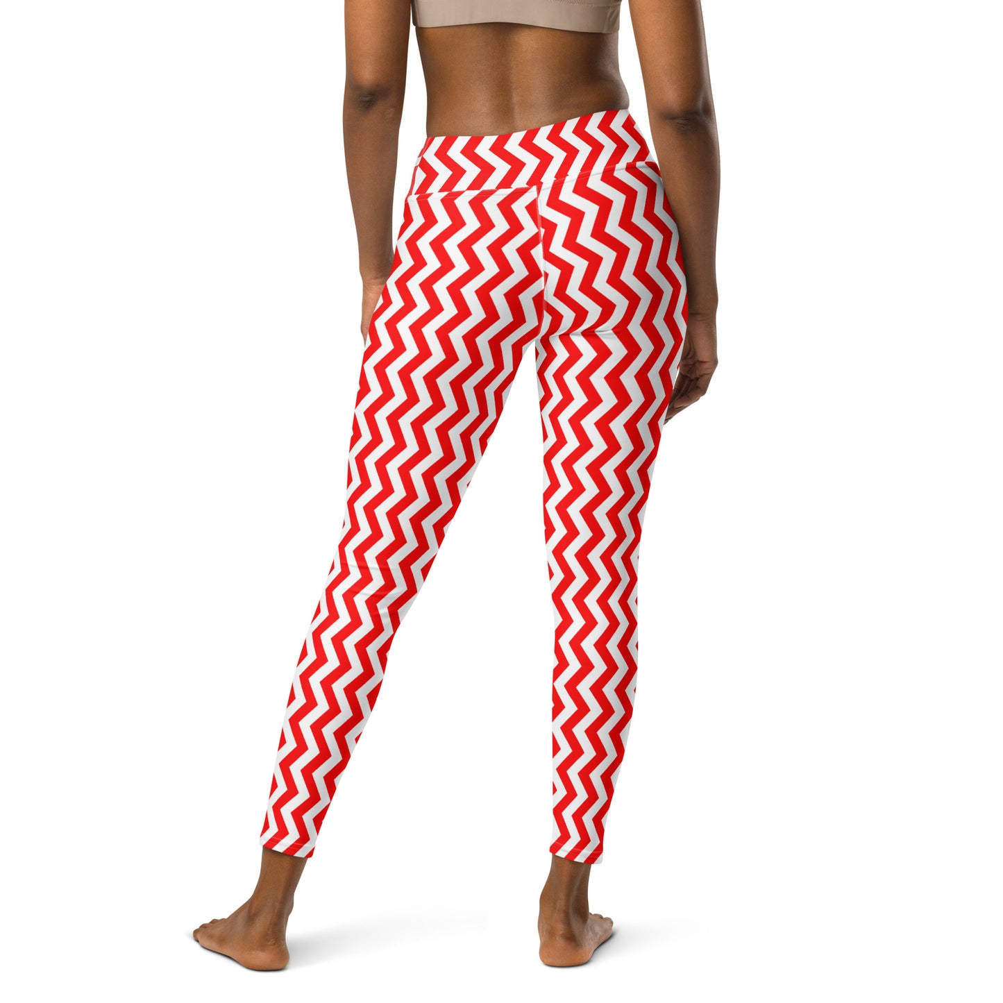 YOWNII ZIGZAG Red Yoga Leggings