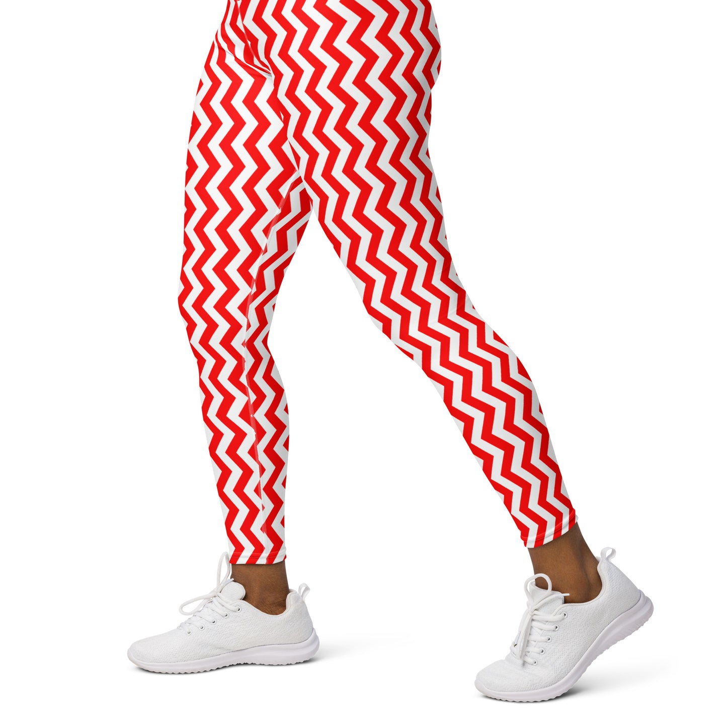 YOWNII ZIGZAG Red Yoga Leggings