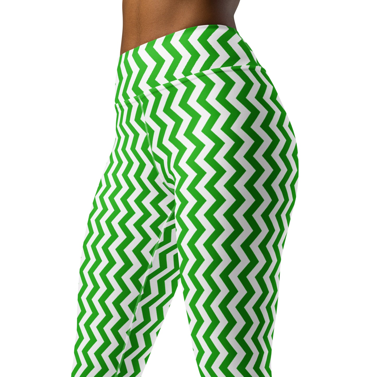 YOWNII ZIGZAG Green Yoga Leggings