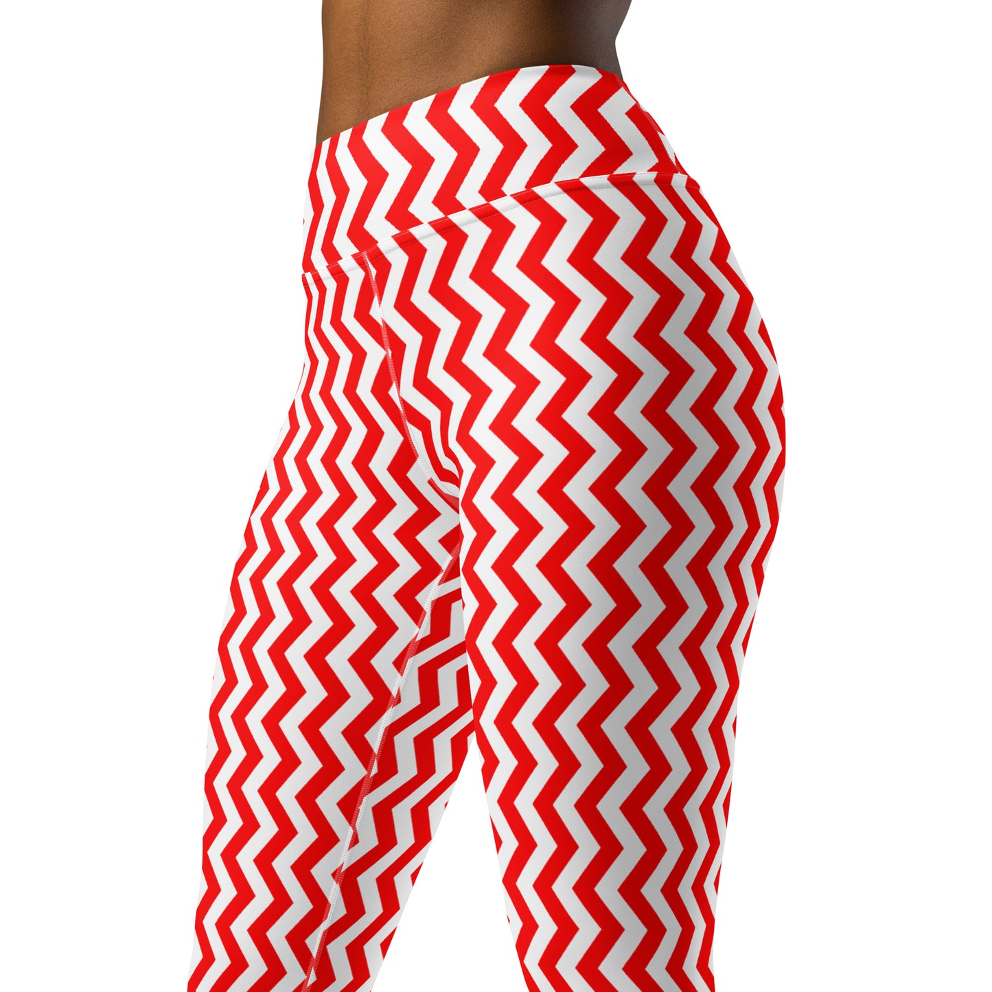 YOWNII ZIGZAG Red Yoga Leggings