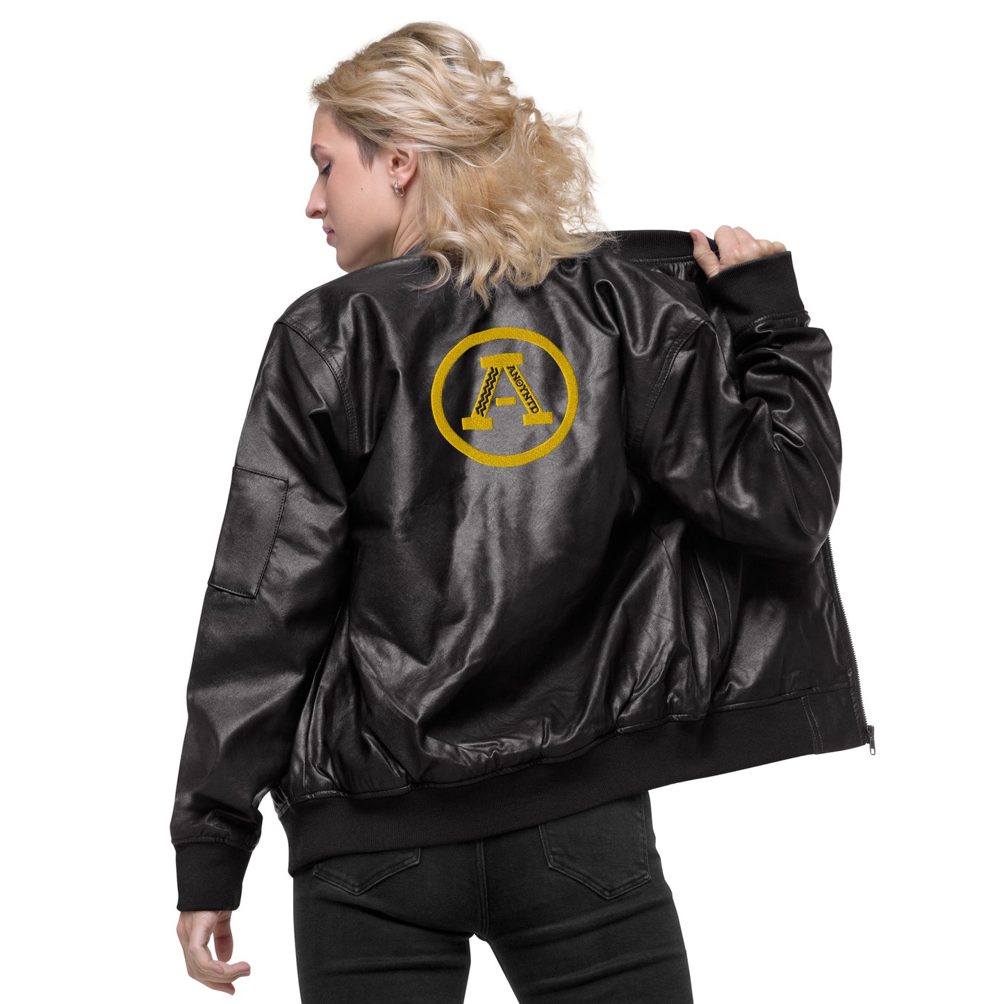 ANOYNTD Leather(Faux) Bomber Jacket