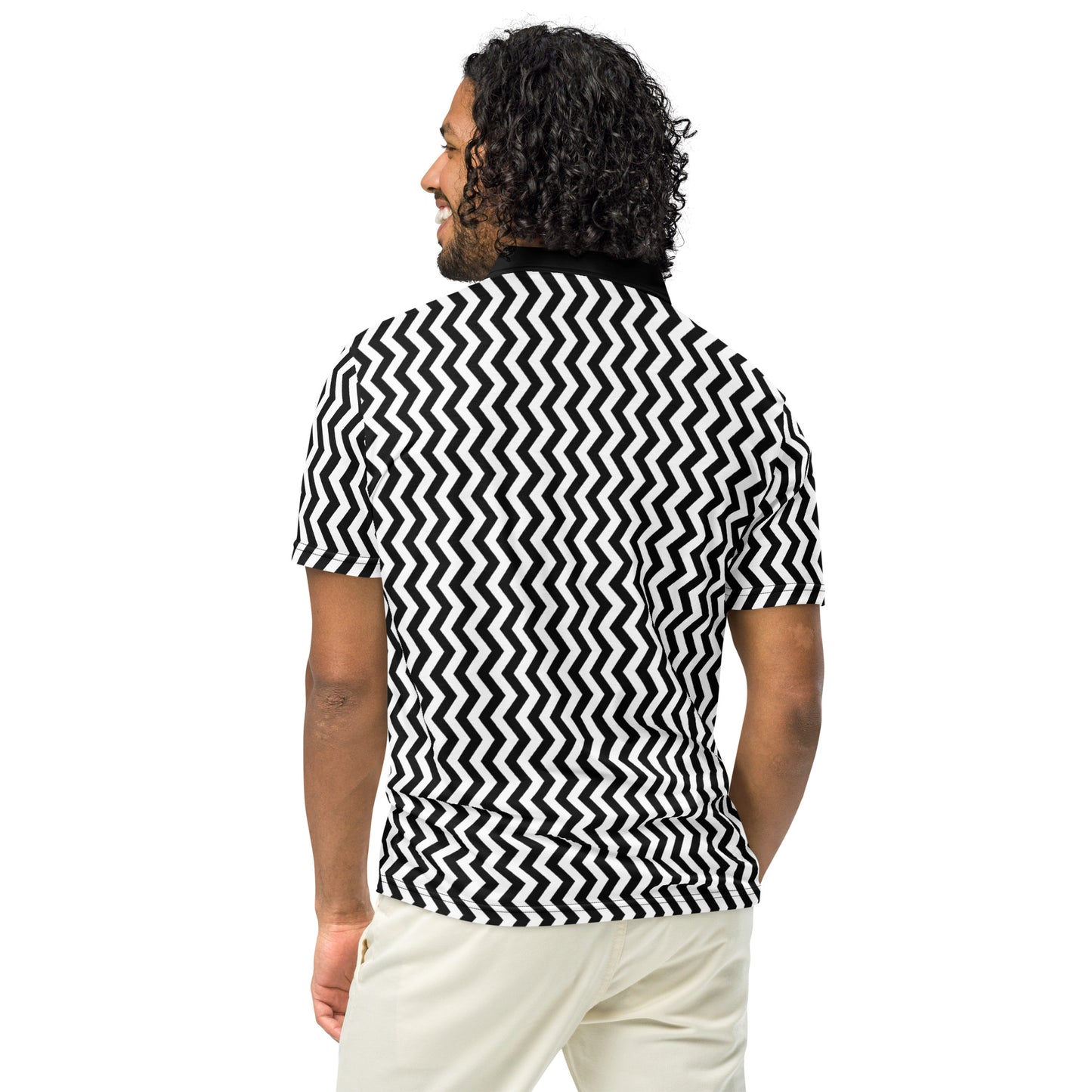 ANOYNTD Black ZIG ZAG Men’s slim fit polo