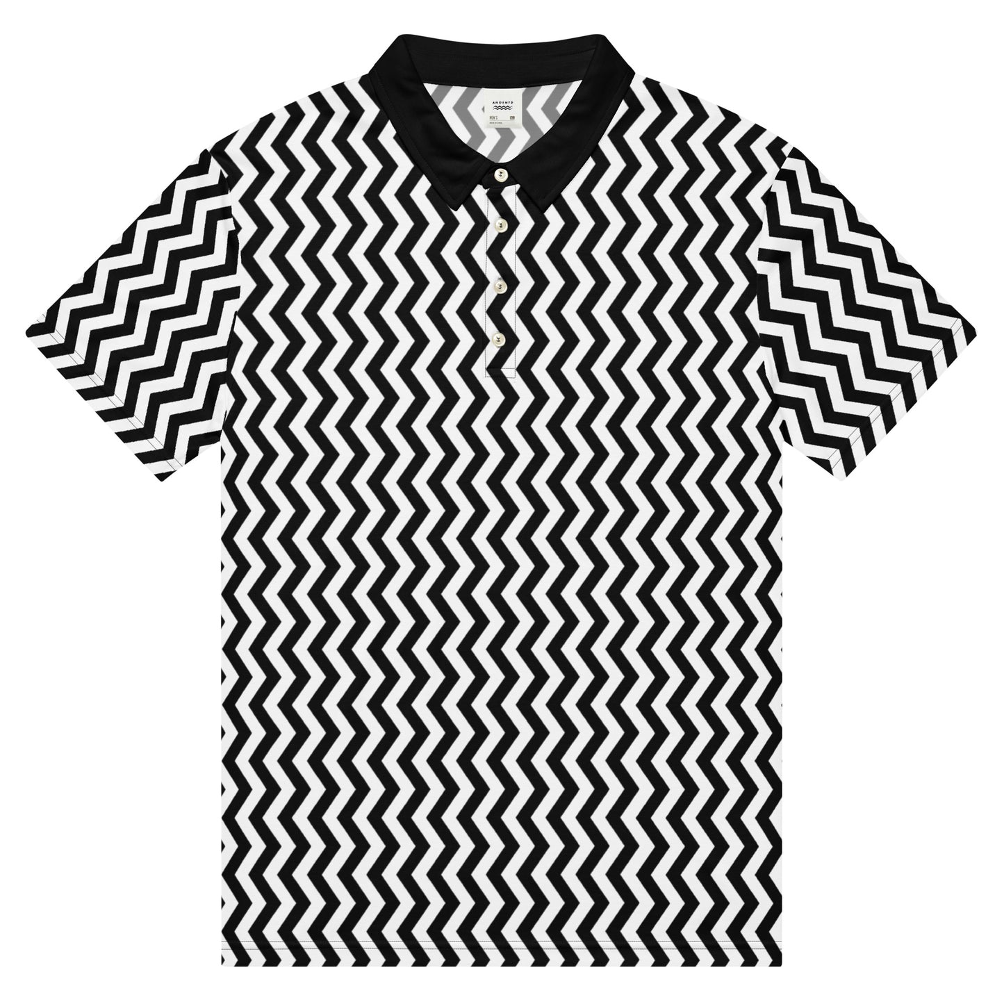 ANOYNTD Black ZIG ZAG Men’s slim fit polo