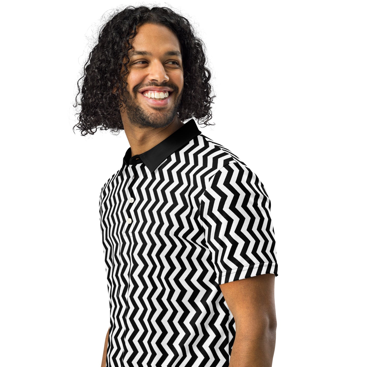 ANOYNTD Black ZIG ZAG Men’s slim fit polo