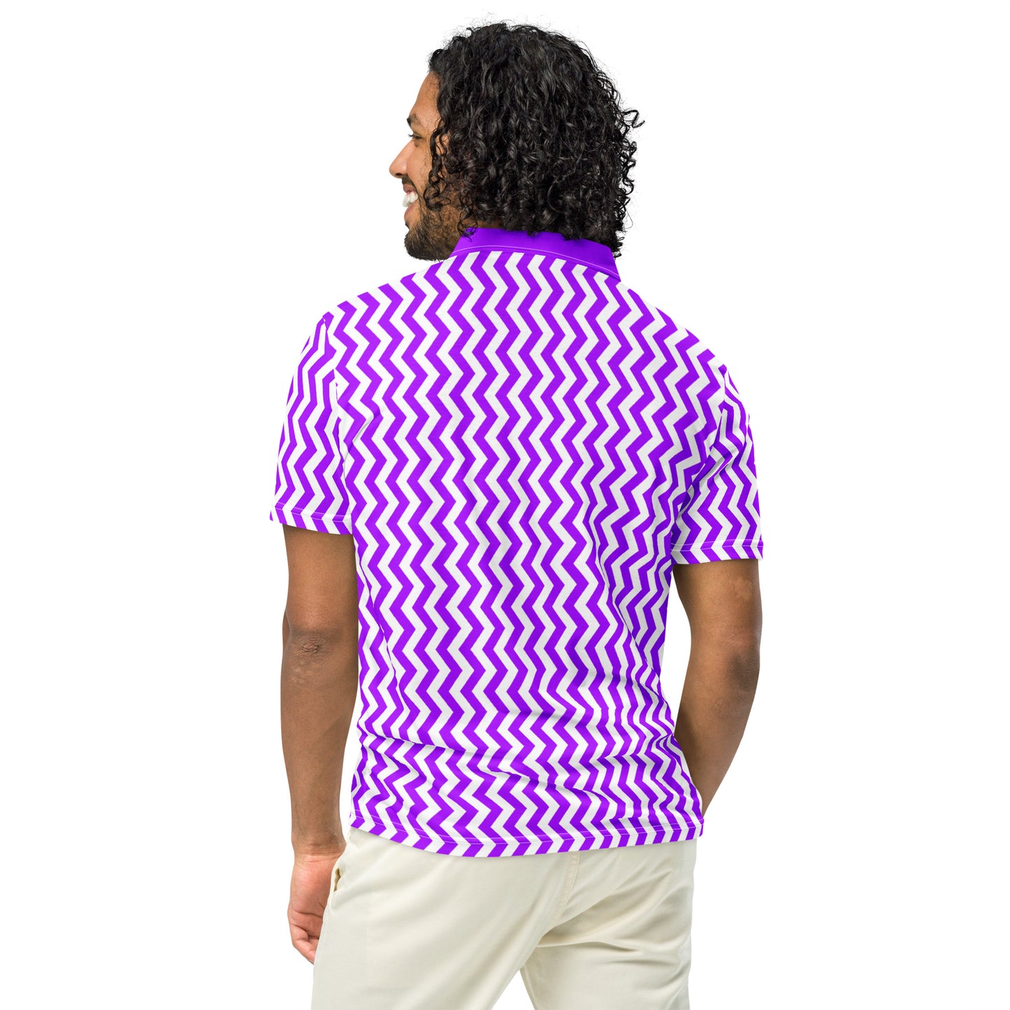 ANOYNTD Purple ZIG ZAG Men’s slim fit polo