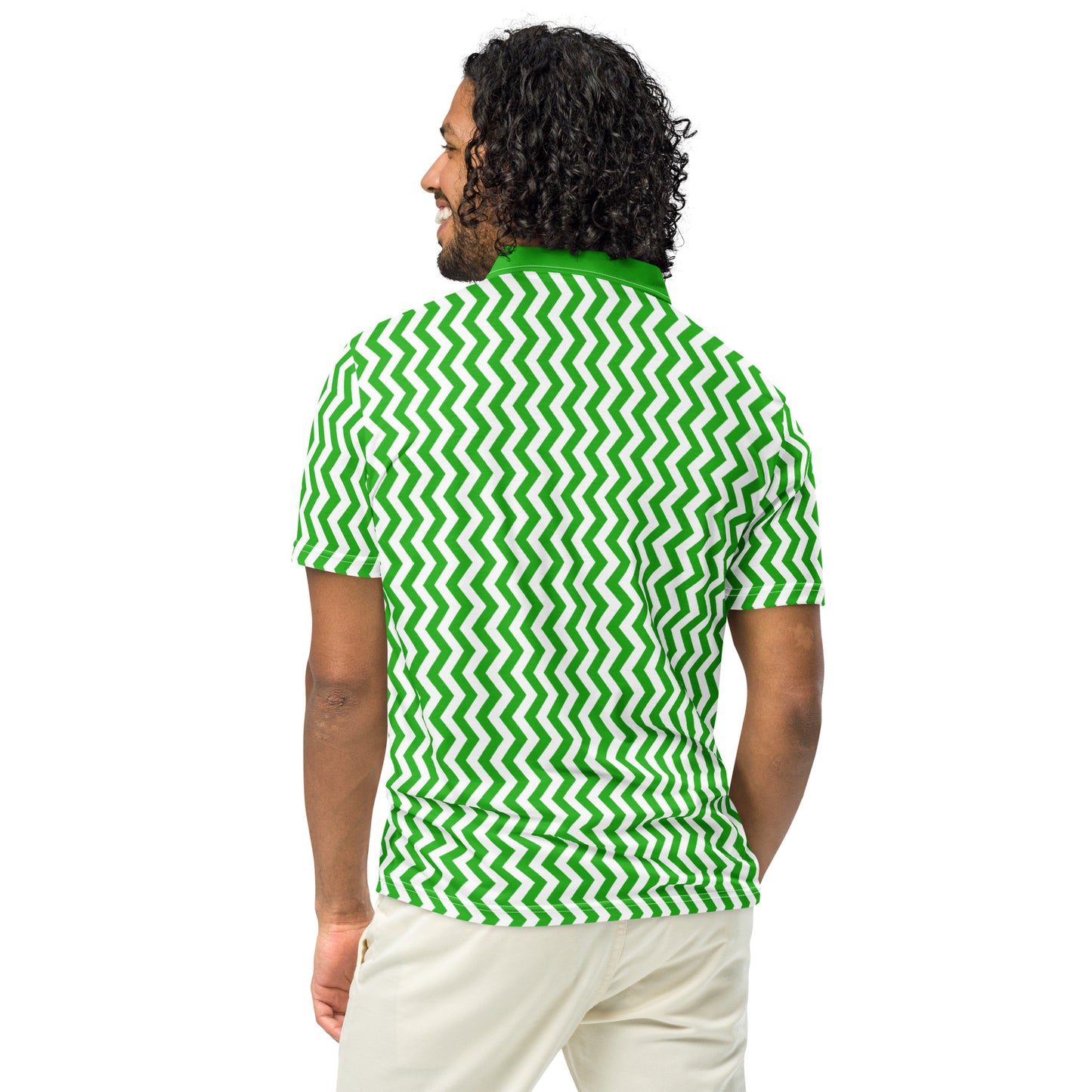 ANOYNTD Green ZIGZAG Men’s slim fit polo