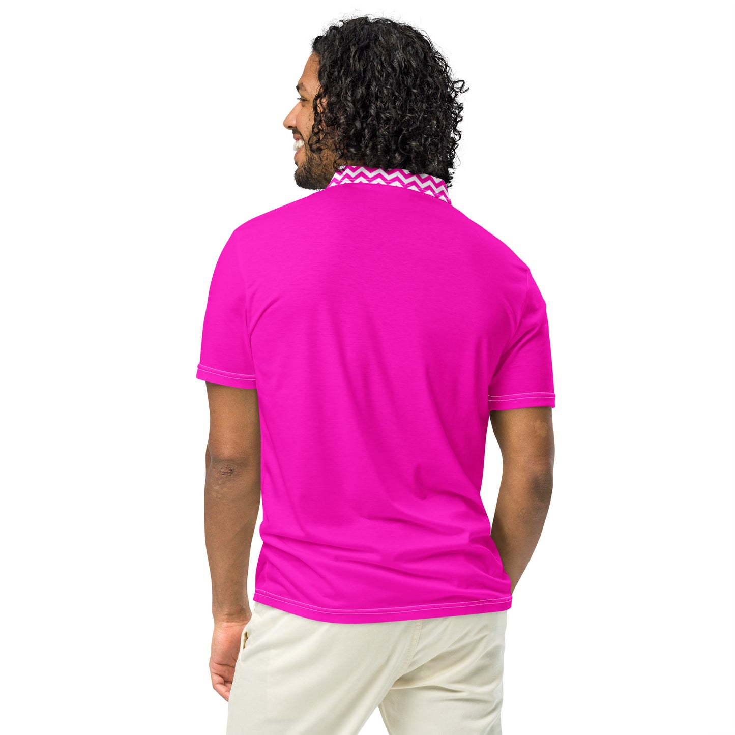 ANOYNTD Pink ZIG ZAG Men’s slim fit polo