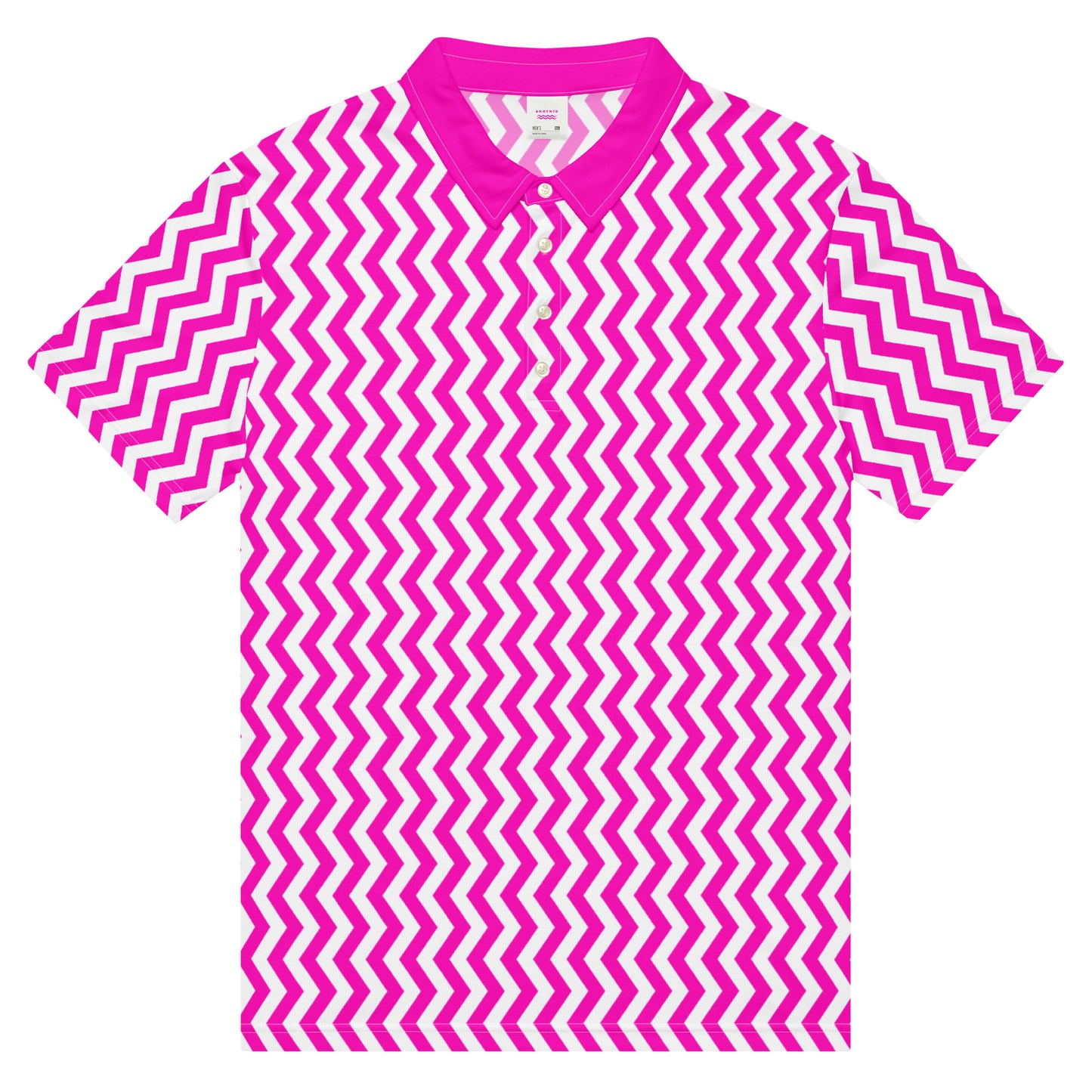 ANOYNTD Pink ZIG ZAG Men’s slim fit polo