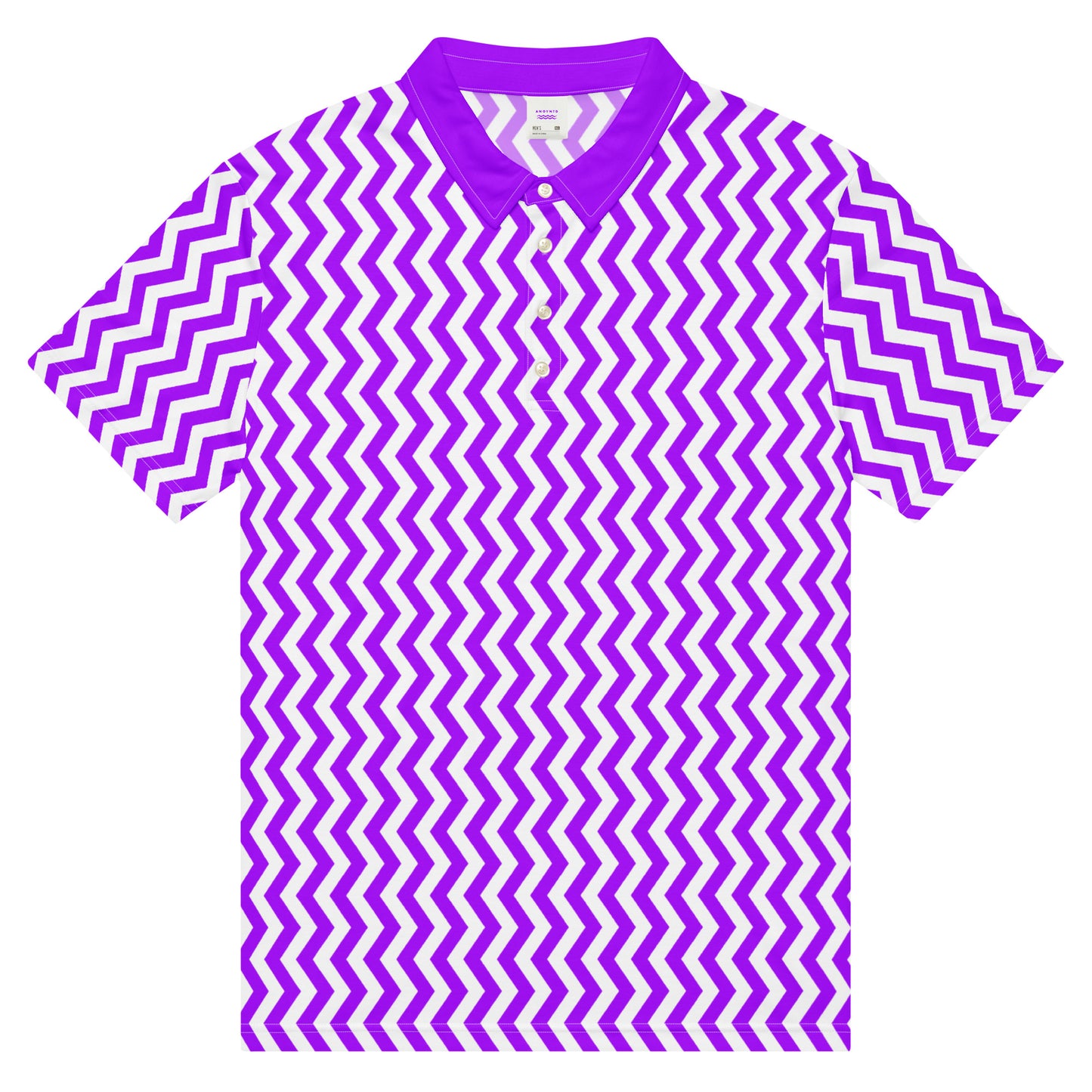 ANOYNTD Purple ZIG ZAG Men’s slim fit polo