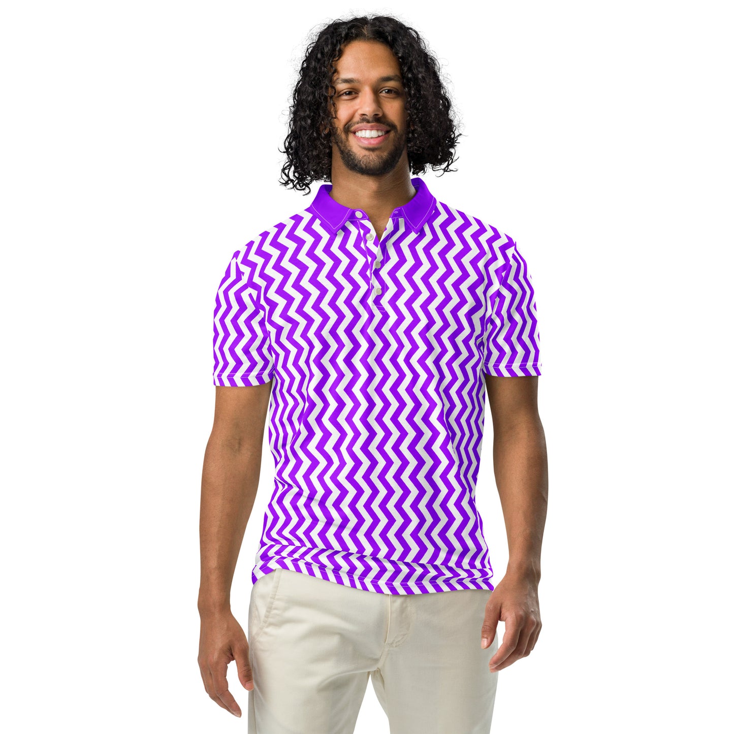 ANOYNTD Purple ZIG ZAG Men’s slim fit polo