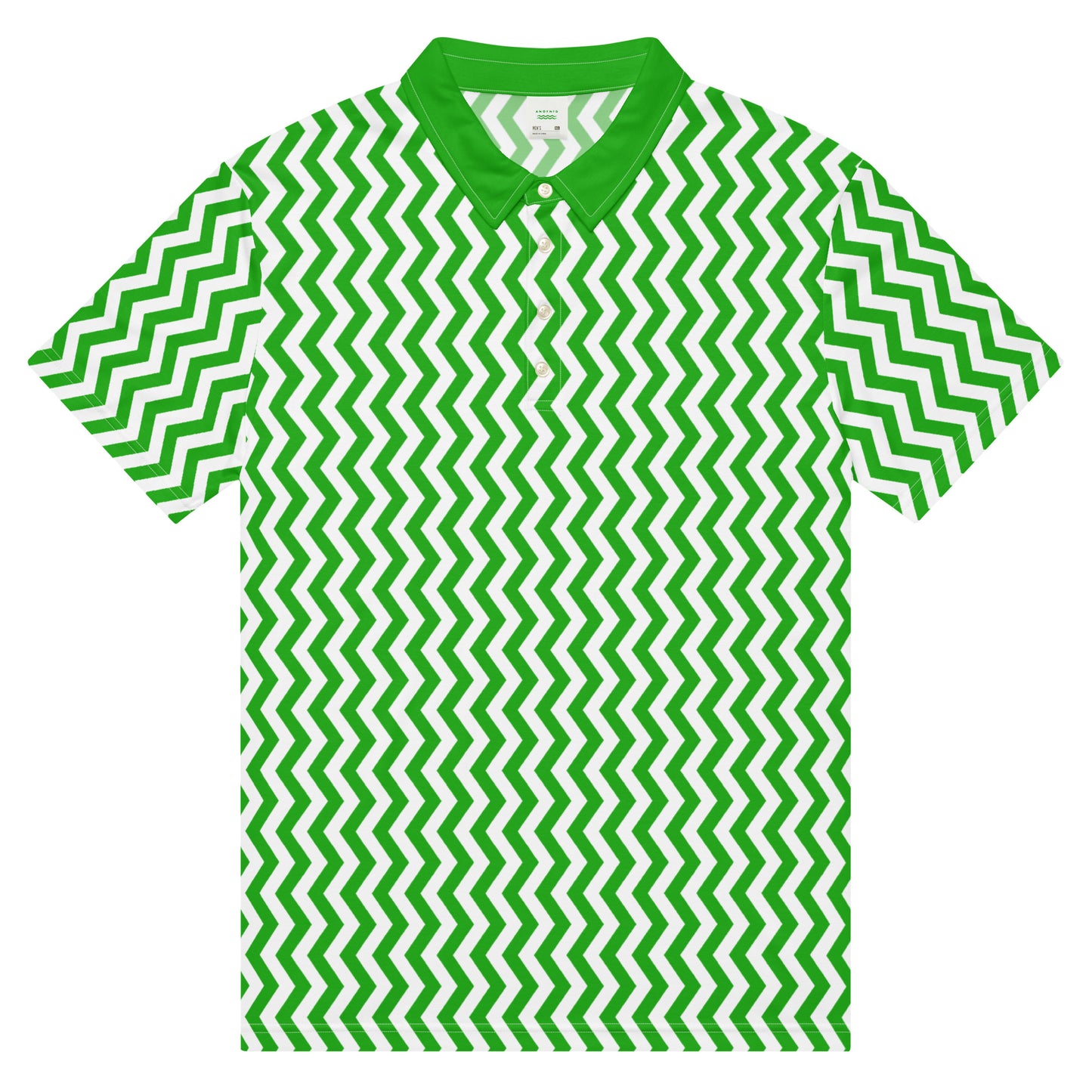 ANOYNTD Green ZIGZAG Men’s slim fit polo