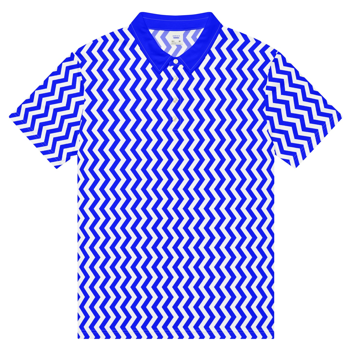 ANOYNTD Blue ZIG ZAG Men’s slim fit polo