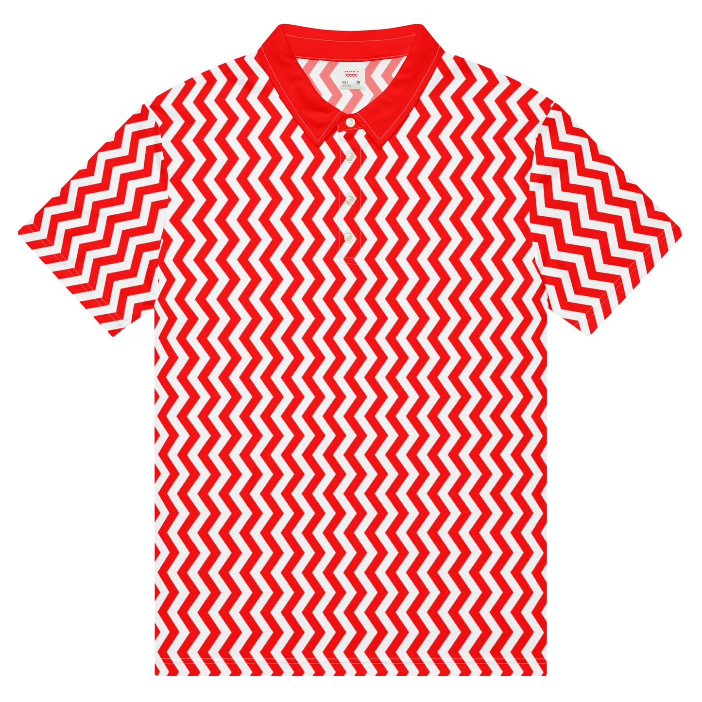 ANOYNTD Red ZIG ZAG Men’s slim fit polo