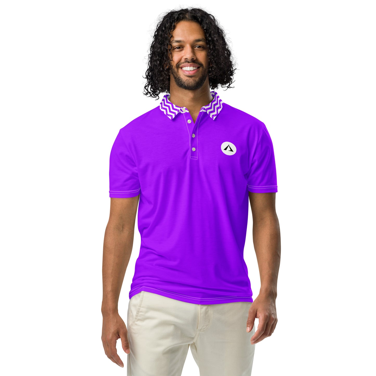 ANOYNTD Purple ZIG ZAG Men’s slim fit polo