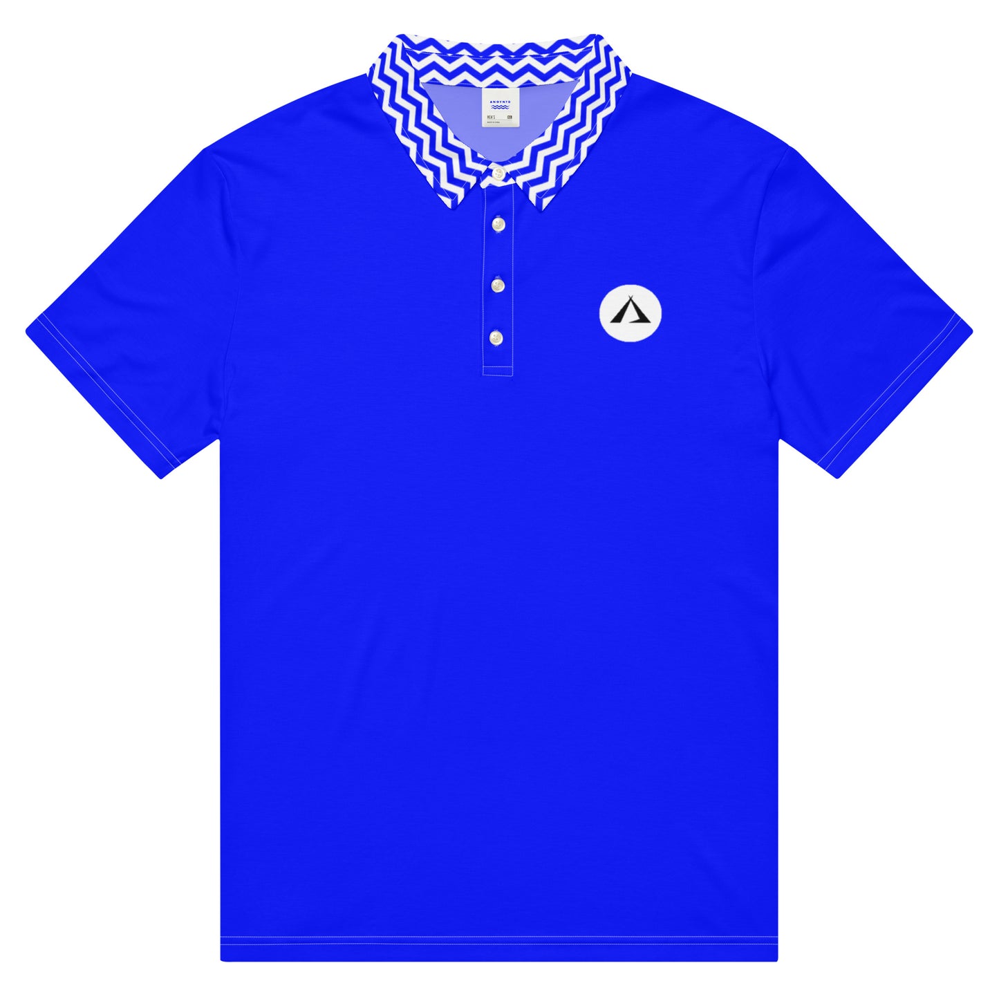 ANOYNTD Blue ZIG ZAG Men’s slim fit polo