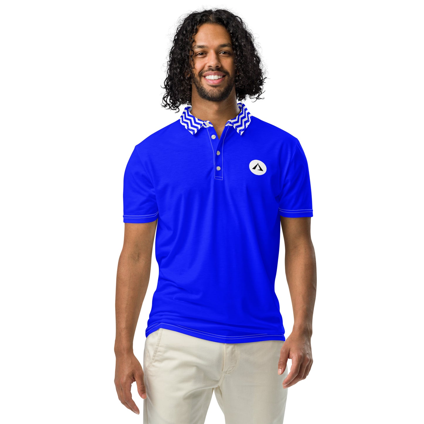 ANOYNTD Blue ZIG ZAG Men’s slim fit polo