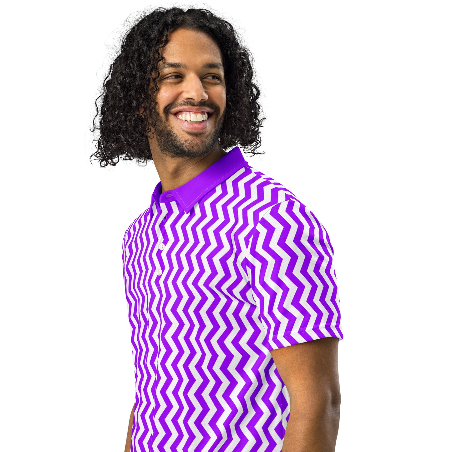 ANOYNTD Purple ZIG ZAG Men’s slim fit polo