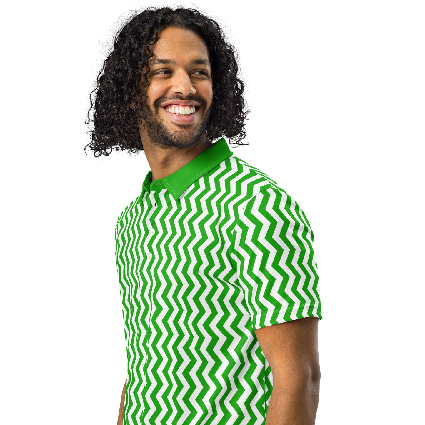 ANOYNTD Green ZIGZAG Men’s slim fit polo