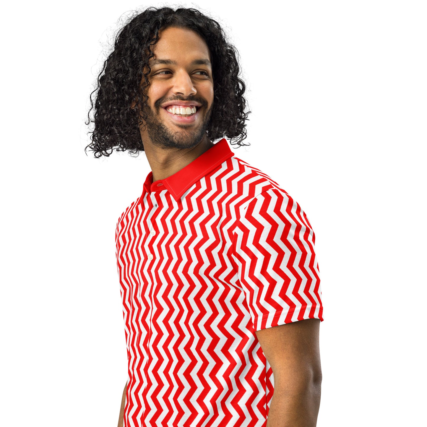 ANOYNTD Red ZIG ZAG Men’s slim fit polo