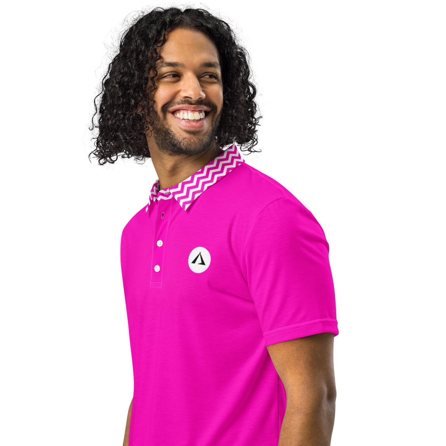 ANOYNTD Pink ZIG ZAG Men’s slim fit polo