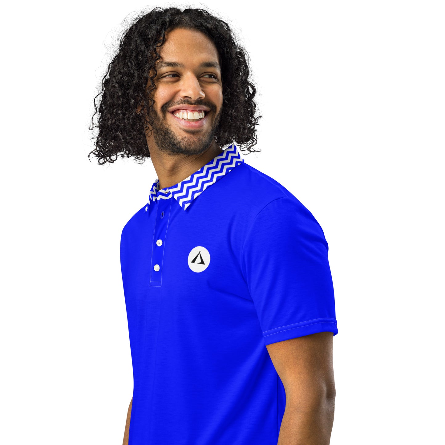 ANOYNTD Blue ZIG ZAG Men’s slim fit polo