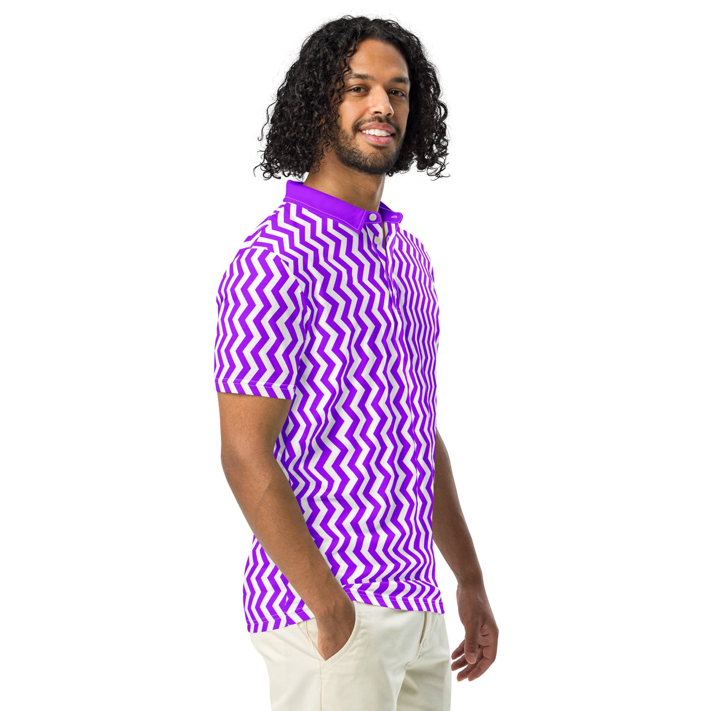 ANOYNTD Purple ZIG ZAG Men’s slim fit polo