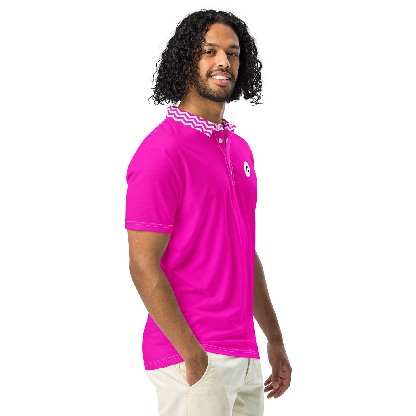 ANOYNTD Pink ZIG ZAG Men’s slim fit polo